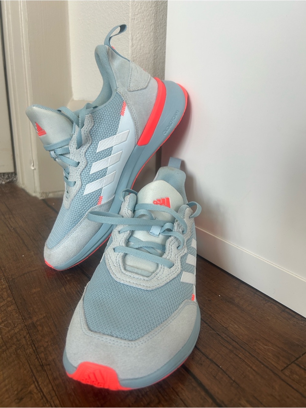 adidas womens Light Blue and orange Sneakers - Picture 5 of 14